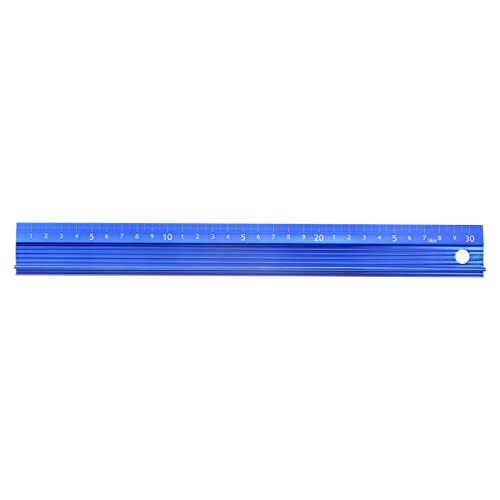 sourcing map Metall Lineal 30cm Metrisch Lineal Messung Aluminium Legierung Rutschfest Schützende Lineal Gerade Schneiden Lineal Messen Werkzeug mit Hängeloch für Schneiden Messen Blau von sourcing map