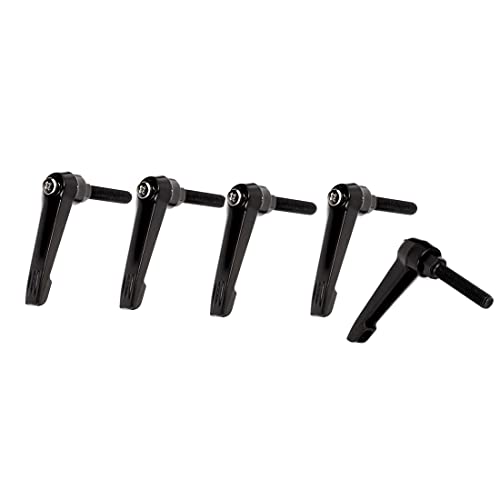 Sourcingmap a15081000ux0396 M8 x 40 mm, verstellbare Klemme, 63 mm, Gewinde mit Hebel, Länge Metall, Griff 5 Pcs Schwarz von sourcing map