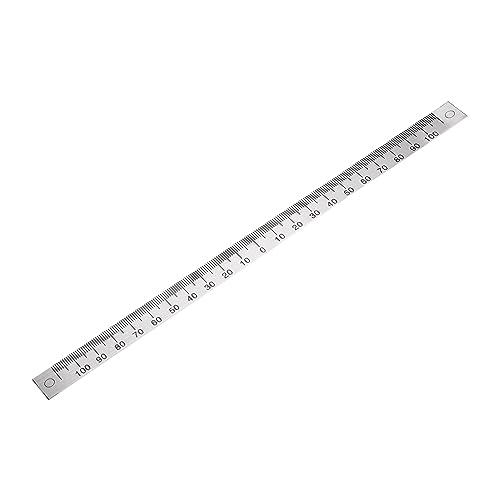 sourcing map Mitten-Lineal 110 mm - 0 mm - 110 mm Tisch-Klebeband, Aluminium-Lineal mit Löchern (von der Mitte). von sourcing map