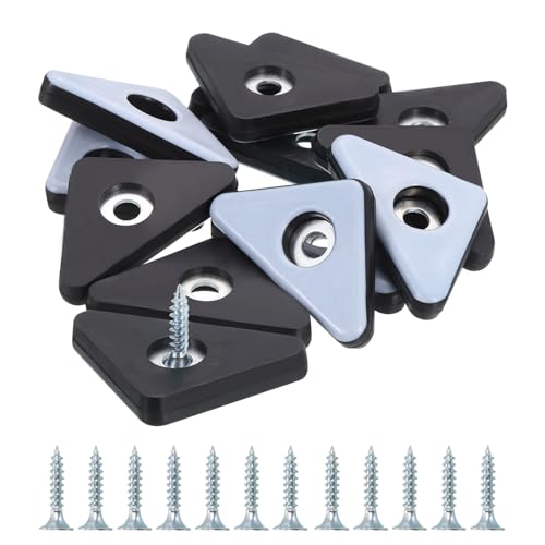 sourcing map Möbelgleiter, 12 Stück 35x35x45mm - PTFE Dreieckige Stuhlbein Bodenschoner, Möbelpads mit Schraube für Teppich- und Holzböden von sourcing map