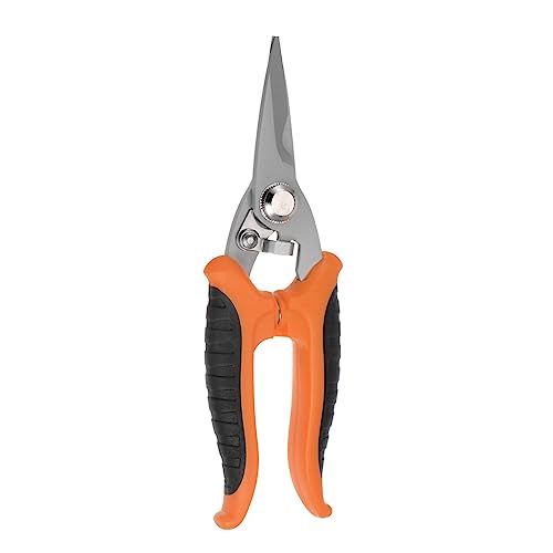 sourcing map Multifunktionale Elektriker Schere 7" Edelstahl Schere Klingen mit Orange Schwarz Griff für Schneiden Dünn Metall Kupfer Blätter von sourcing map