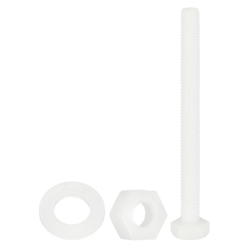 sourcing map Nylon-Sechskantschrauben, M6 x 70 mm, Kunststoff, Vollgewinde, Sechskantschrauben, Schrauben und Muttern mit flachen Unterlegscheiben, für Maschinen, Elektronik, Industriezubehör, Weiß sourcing map Nylon-Sechskantschrauben, M6 x 70 mm, Kunststoff, Vollgewinde, Sechskantschrauben, Schrauben und Muttern mit flachen Unterlegscheiben, für Maschinen, Elektronik, Industriezubehör, Weiß von sourcing map