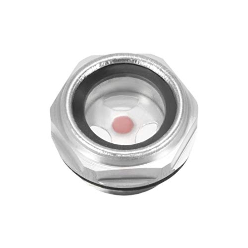 sourcing map Ölflüssigkeitsstand Sehenswürdigkeit Glas 1/2PT Außengewinde Aluminium Legierung Luftkompressor Beschläge mit O-Ring von sourcing map