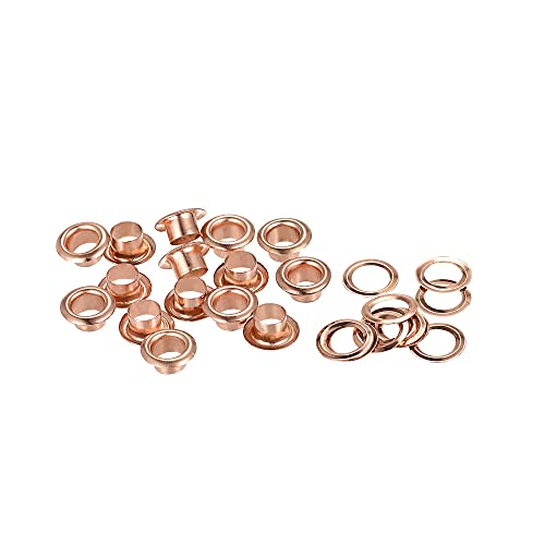 sourcing map Ösen mit Unterlegscheiben, 11 x 6 x 5 mm, Eisen-Durchgangsloch, Hohlnieten, Ösen, Roségold, 300 Stück von sourcing map