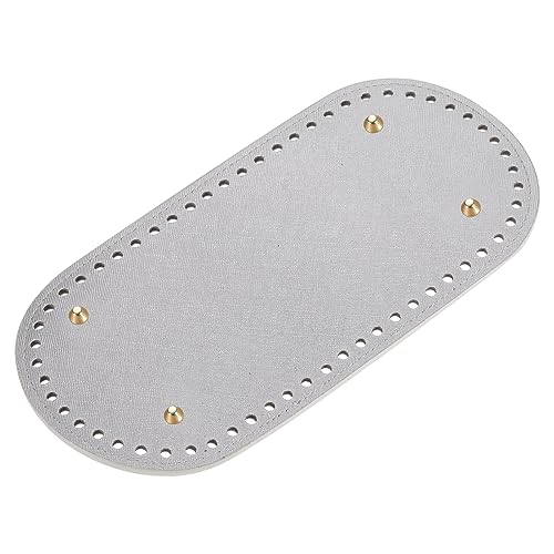 sourcing map Taschenboden 25x12cm Taschenboden zum Häkeln PU Leder Geldbeutel Kissen Basis Taschen Häkel Zubehör für Heimwerker Stricken Häkeln Taschenherstellung (Silberton) von sourcing map