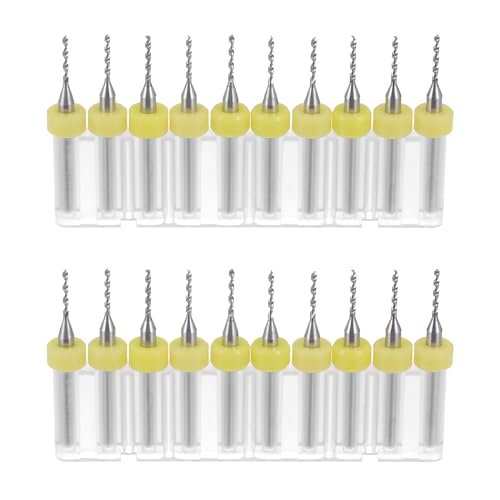 sourcing map PCB-Bohrer-Bits, 1,2 mm, Wolframkarbid, Drehwerkzeug, Schmuck, CNC-Gravur, Druck, Leiterplatte, Mikrobohrer, 1/8-Zoll-Schaft, 2er-Set (20 Stück) von sourcing map