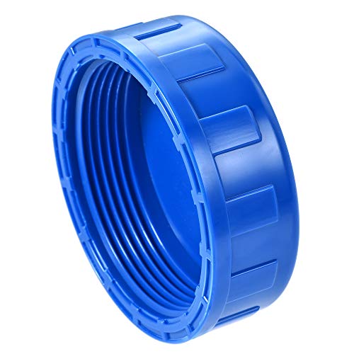 sourcing map PVC Gewindekappe, 2PT Rund Verschlusskappe mit Innengewinde für Gartenprojekt und Außenwasserleitungsende, Blau von sourcing map