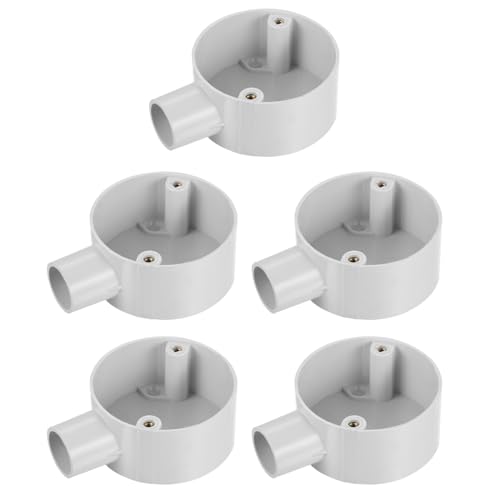 sourcing map 5 Stück Abzweigdose 1 Wege Verteilerdose Anschlussdose Abzweigkasten Draht Aufputz-Feuchtraum Kabelanschlussdose Überwachungskameras für 20mm Elektrokabel Kabeldurchmesser von sourcing map