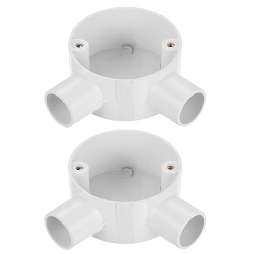 sourcing map 2 Stück Abzweigdose 90° 2 Wege Verteilerdose Anschlussdose Abzweigkasten Draht Aufputz-Feuchtraum Kabelanschlussdose Überwachungskameras für 20mm Elektrokabel Kabeldurchmesser von sourcing map