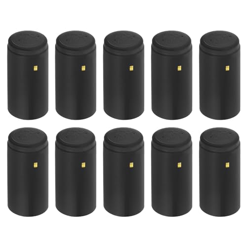 sourcing map PVC-Schrumpfkapseln, Weinflaschenkapseln, Schrumpffolie mit Abreißlasche, Schrumpffolie, Traubenform, für Weinkeller und Küche, Schwarz, 30 x 60 mm, 100 Stück von sourcing map
