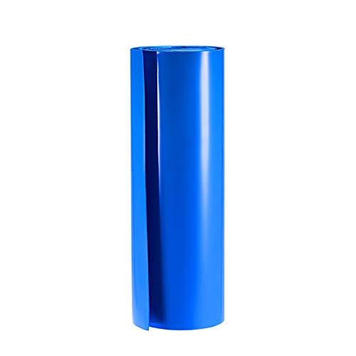 sourcing map PVC Schrumpfschlauch Batterieverpackung 250mm Flache 158mm Dmr 3 Meter Blau von sourcing map