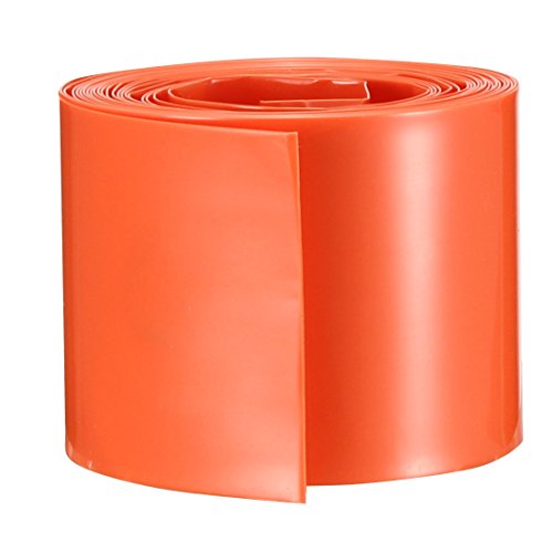 sourcing map PVC Schrumpfschlauch für 18650 Batterie Verpackung 29,5mm Flach 2m Länge Orange von sourcing map