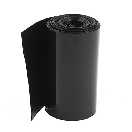 sourcing map PVC Schrumpfschlauch für 18650 Netzteile Verpackung 85mm Flach 5m Schwarz von uxcell