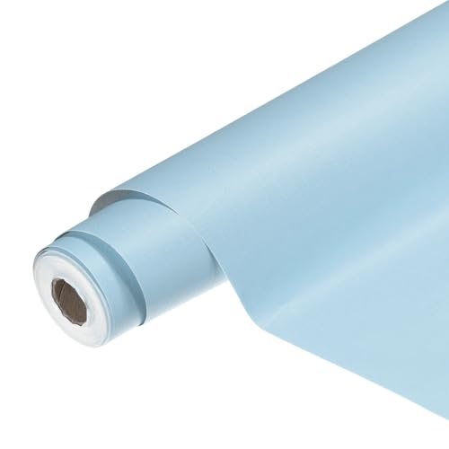 sourcing map PVC-Tapete zum Abziehen und Aufkleben, wasserfest, selbstklebendes dekoratives Kontaktpapier, abnehmbares Tuch, Vinyl-Geschenkpapier für Küche, Schlafzimmer, Schrank, Möbel, Himmelblau von sourcing map