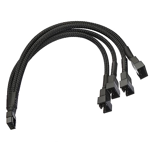 sourcing map PWM Lüfterverteiler Kabel 10.6" 4 Pin Buchsen zu 3 Pin Stecker PC Lüfter Hülse Leistung Verlängerung Kabel Adapter 1 bis 4 Konverter für Computer von sourcing map