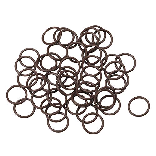 sourcing map Packung mit 50 Fluorkautschuk O-Ringe 10mm OD 8mm ID 1mm Breite Metrisch FKM Dichtung von sourcing map