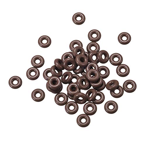 sourcing map Packung mit 50 Fluorkautschuk O-Ringe 5mm OD 1.2mm ID 1.9mm Breite Metrisch FKM Dichtung von sourcing map
