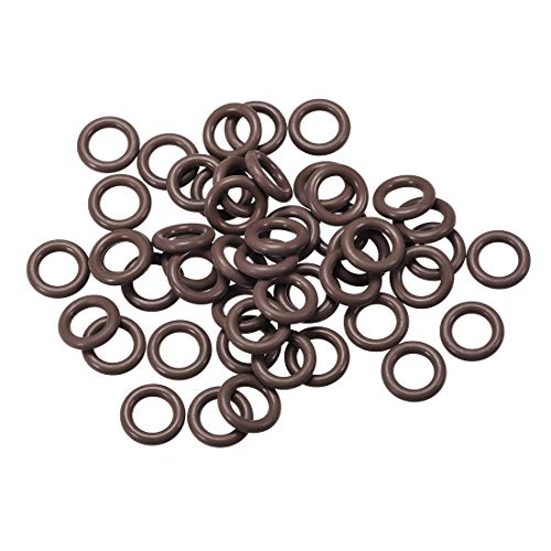 sourcing map Packung mit 50 Fluorkautschuk O-Ringe 9mm OD 5.2mm ID 1.9mm Breite Metrische FKM Dichtung von sourcing map