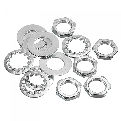 sourcing map Packung von 240 Lampenröhren Kontermuttern mit Unterlegscheiben M10 Schraubgewinde Sechskantbefestigungen für Kronleuchter Deckenleuchten DIY Hardware Reparaturmontage von sourcing map