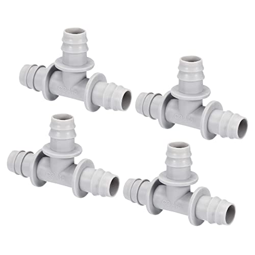sourcing map Paket von 4 Reduktor Verbinder 15mm T-Form Rohrfitting für Wasserfilter AC Beige von sourcing map