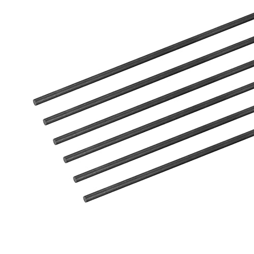 sourcing map Paket von 6 Kohlefaser Stab für RC Flugzeug DIY Rohr Quadcopter Arm 3mmx300mm von sourcing map