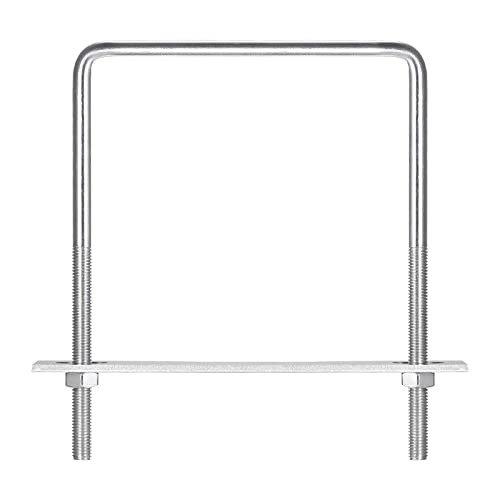 sourcing map U Bügel 1 Stück U-Bolzen M10 x 152mm x 200mm Quadratische Bügelschraube 304 Edelstahl U-Bolts mit Mutter Platte Bügelschelle Zaunbefestigung für Dachbox Auto Rohr Abschleppen von sourcing map