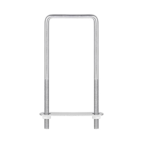 sourcing map U Bügel 1 Stück U-Bolzen M8 x 72mm x 180mm Quadratische Bügelschraube 304 Edelstahl U-Bolts mit Mutter Platte Bügelschelle Zaunbefestigung für Dachbox Auto Rohr Abschleppen von sourcing map