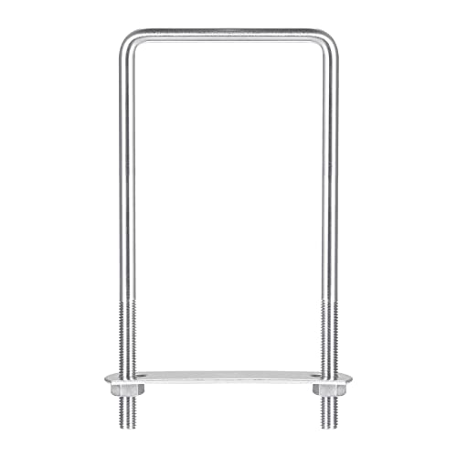 sourcing map U Bügel 1 Stück U-Bolzen M8 x 82mm x 200mm Quadratische Bügelschraube 304 Edelstahl U-Bolts mit Mutter Platte Bügelschelle Zaunbefestigung für Dachbox Auto Rohr Abschleppen von sourcing map