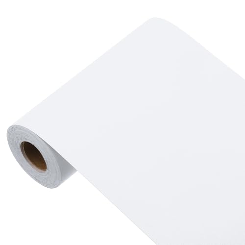 sourcing map Reinweiße Tapete, zum Abziehen und Aufkleben, weißes Kontaktpapier, einfarbig, Vinyl, selbstklebend, dekorativ für Wandverkleidung, 998,2 x 15 cm von sourcing map