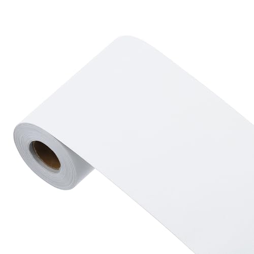 sourcing map Reinweiße Tapete, zum Abziehen und Aufkleben, weißes Kontaktpapier, einfarbig, Vinyl, selbstklebend, dekorativ für Wandverkleidung, 998,2 x 9,9 cm von sourcing map