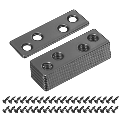 sourcing map Reparaturplatte aus Metall, flache Halterung, gerade Strebe, Befestigungsplatte für Holz, mit Schrauben, schwarz, 5,9 x 1,9 cm, 24 Stück sourcing map Reparaturplatte aus Metall, flache Halterung, gerade Strebe, Befestigungsplatte für Holz, mit Schrauben, schwarz, 5,9 x 1,9 cm, 24 Stück von sourcing map