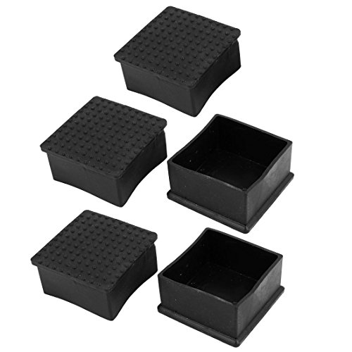 sourcing map Rohrstopfen, 5pcs Rubber 60mmx60mm Stuhl Tisch Fuß Quadrat Abdeckung Möbel-Bein Mützen von uxcell