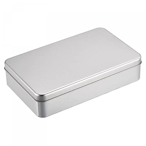 sourcing map Rostfrei Metalldöschen Metall Blechdose Metalldosenbehälter Weißblech Behälter mit Deckeln 7.09"x4.33"x1.57" Silberton sourcing map Rostfrei Metalldöschen Metall Blechdose Metalldosenbehälter Weißblech Behälter mit Deckeln 7.09"x4.33"x1.57" Silberton von sourcing map