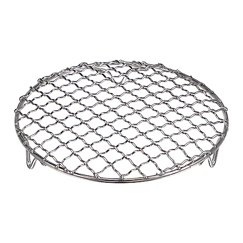 sourcing map Rundes Grillgestell, 16,5 cm Edelstahl Kreuzdraht Grill Netz Racks Dampfendes Kühlgitter Grillrost Grillrost mit Beinen zum Kochen Backen Dämpfen BBQ von sourcing map