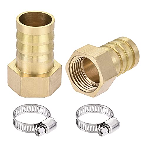 sourcing map Schlauchverschraubungsadapter aus Messing, 19 mm, Widerhaken x G1/2-Innenrohr mit Schlauchschelle, 2 Stück sourcing map Schlauchverschraubungsadapter aus Messing, 19 mm, Widerhaken x G1/2-Innenrohr mit Schlauchschelle, 2 Stück von sourcing map