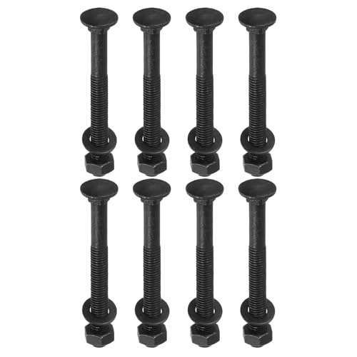 sourcing map Schlossschrauben-Set, M10 x 95 mm, 12 Stück, Rundkopf-Vierkantschrauben, Schlossschrauben-Set inklusive Unterlegscheiben und Muttern, Kohlenstoffstahl, Schwarzoxid zur Befestigung von sourcing map Schlossschrauben-Set, M10 x 95 mm, 12 Stück, Rundkopf-Vierkantschrauben, Schlossschrauben-Set inklusive Unterlegscheiben und Muttern, Kohlenstoffstahl, Schwarzoxid zur Befestigung von von sourcing map