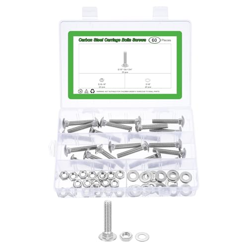 sourcing map Schlossschrauben und Muttern, Set, 5/16 Zoll x 18 x 1-3/4 Zoll, Edelstahl, 304 Rundkopf, Vierkantschrauben, Sechskantmuttern und Unterlegscheiben, 20 Stück sourcing map Schlossschrauben und Muttern, Set, 5/16 Zoll x 18 x 1-3/4 Zoll, Edelstahl, 304 Rundkopf, Vierkantschrauben, Sechskantmuttern und Unterlegscheiben, 20 Stück von sourcing map