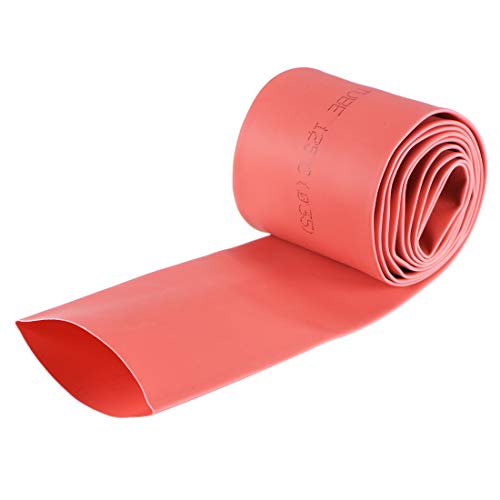 sourcing map Wasserdicht Schrumpfschlauch 35mm Durchm 57mm Flache Breite Schrumpfverhältnis 2:1 Kabelschutzschlauch for Elektrische Isolierung Schlauch 1m Länge PE Schrumpfschlauch Rot von sourcing map