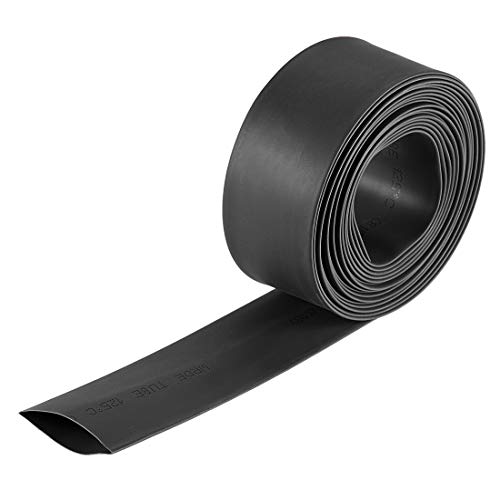 sourcing map Wasserdicht Schrumpfschlauch 18mm Durchm 30mm Flache Breite Schrumpfverhältnis 2:1 Kabelschutzschlauch for Elektrische Isolierung Schlauch 3.0m Länge PE Schrumpfschlauch Schwarz von sourcing map