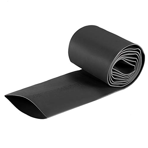 sourcing map Wasserdicht Schrumpfschlauch 40mm Durchm 66mm Flache Breite Schrumpfverhältnis 2:1 Kabelschutzschlauch for Elektrische Isolierung Schlauch 1m Länge PE Schrumpfschlauch Schwarz von sourcing map