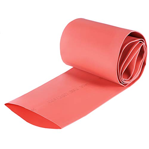 sourcing map Wasserdicht Schrumpfschlauch 70mm Durchm 113.0mm Flache Breite Schrumpfverhältnis 2:1 Kabelschutzschlauch for Elektrische Isolierung Schlauch 1m Länge PE Schrumpfschlauch Rot von sourcing map