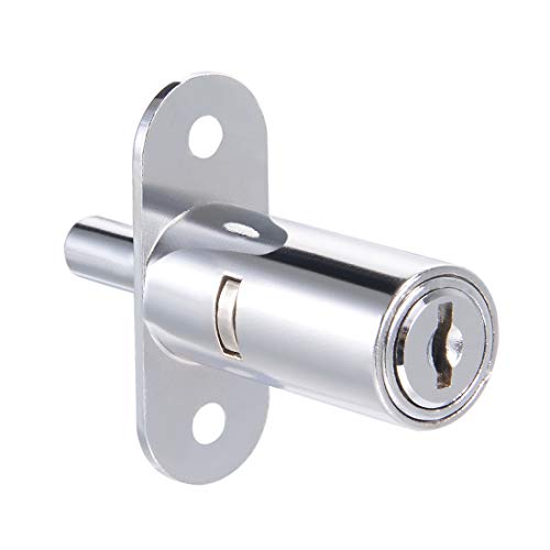 sourcing map Schubladen Schreibtisch Kleiderschrank drücken Kolbenschloss 3/4" Zylinderdurchmesser 1-1/2" Zylinderlänge Zinklegierung Chrom Oberfläche, Gleich Schlüssel von sourcing map