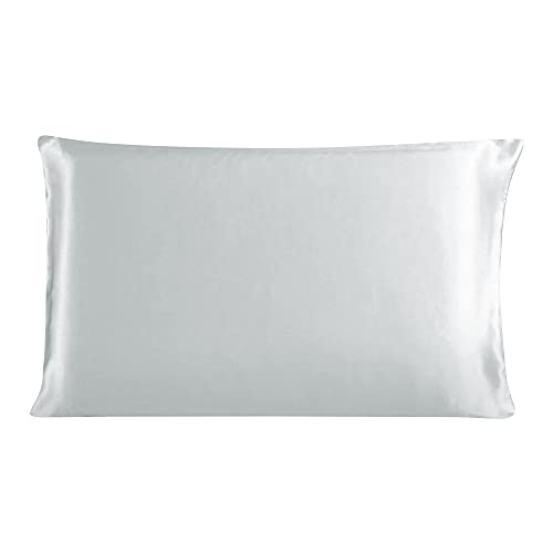 sourcing map Seidenkissenbezug 19 Momme Maulbeer Seide Kissenbezug mit Reißverschluss Kopfkissenbezug Silbergrau 51x66cm von uxcell