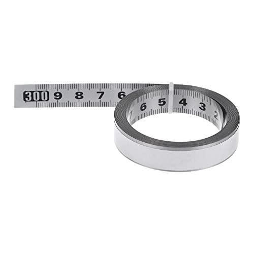sourcing map Selbstklebende Maßband 300cm Metrische Edelstahl Rechts Nach Links Verbreitert Metall Klebrige Stahl Werkbank Lineal von sourcing map
