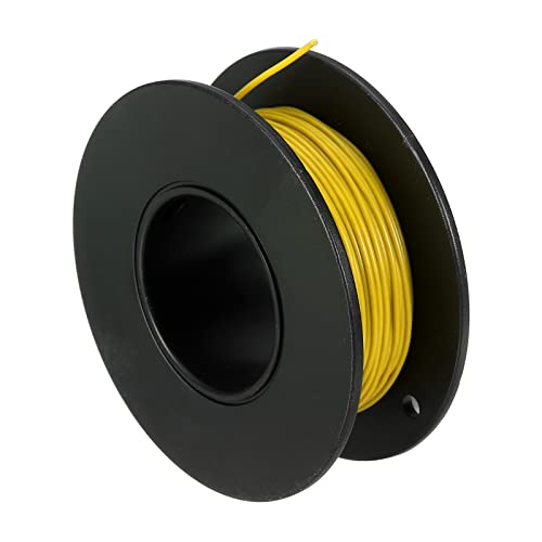 sourcing map 1 mm² 30AWG Elektrischer Draht Kabel, 15 Meter Silikonkabel Flexibel Verzinntes Kupfer Hochtemperatur Anschluss Kabel für Auto Modell Elektrogeräte Bastler, Gelb von sourcing map