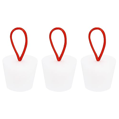 sourcing map Gummistopfen Konisch Weißer Laborstecker mit Griff Silikon Wasserstopfen 30-32 mm Vollgummi Stopfen für Teströhren Wasserleitung Abflussloch 3 Stück von sourcing map