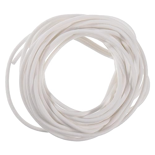sourcing map Silikon Schaumstoff Dichtstreifen 2mm(0.08") Durchmesser 5 Meter(16.41 Ft) Lang Schwamm Gummi Wetter Dichtstreifen Runde Gummi Kordel Festes für Basteln Rohr Handwerk von sourcing map