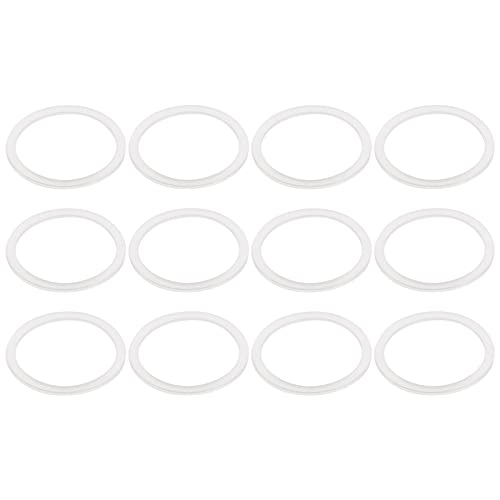 sourcing map Silikondichtungen für Einmachgläser, 12 Stück – Gummidichtung für Glasgläser, breite Öffnung, auslaufsicher, passend für Einmachdeckel (weiß) von sourcing map