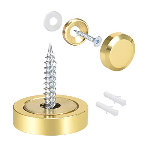 sourcing map Spiegelschrauben, dekorative Abdeckkappen, poliertes Gold, 22 mm, 4 Stück sourcing map Spiegelschrauben, dekorative Abdeckkappen, poliertes Gold, 22 mm, 4 Stück von sourcing map