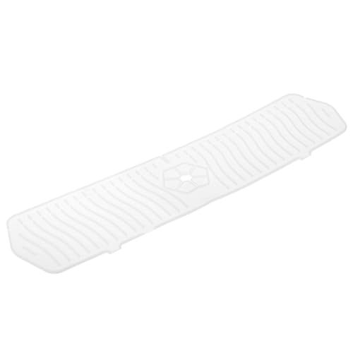 sourcing map Spritzschutz für die Küchenspüle, 24" x 5.8" Silikon Wasserhahn Tropfenfänger Tablett Silikon Spülbeckenmatte für Badezimmer, Bauernhaus, Wohnmobil, Weiß von sourcing map